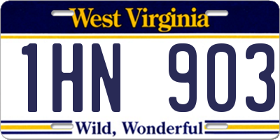 WV license plate 1HN903