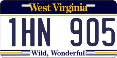 WV license plate 1HN905