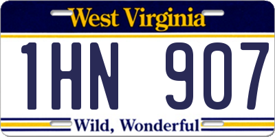 WV license plate 1HN907