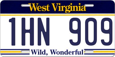 WV license plate 1HN909