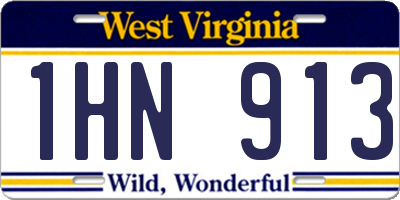 WV license plate 1HN913