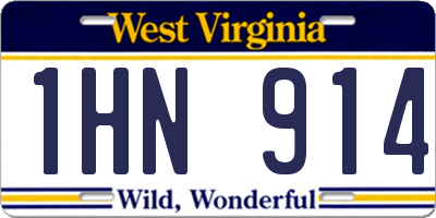 WV license plate 1HN914