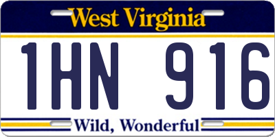 WV license plate 1HN916