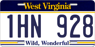 WV license plate 1HN928
