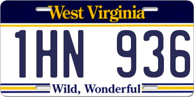 WV license plate 1HN936