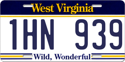 WV license plate 1HN939