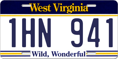 WV license plate 1HN941