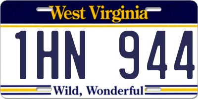 WV license plate 1HN944