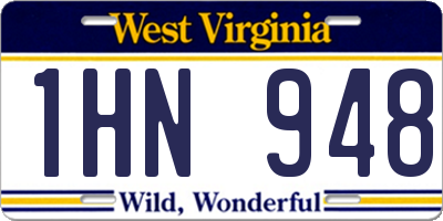 WV license plate 1HN948