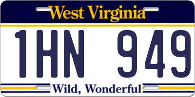 WV license plate 1HN949