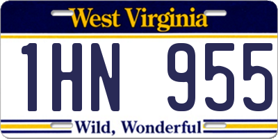 WV license plate 1HN955