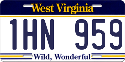 WV license plate 1HN959