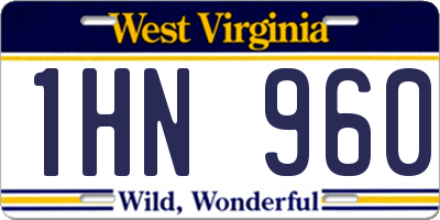 WV license plate 1HN960