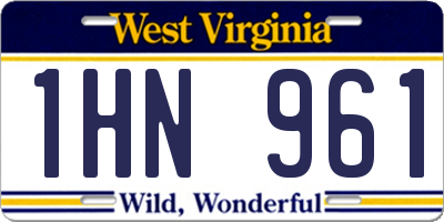 WV license plate 1HN961