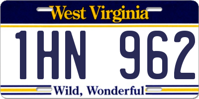 WV license plate 1HN962