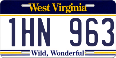 WV license plate 1HN963