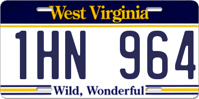 WV license plate 1HN964