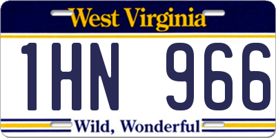 WV license plate 1HN966