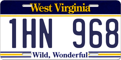WV license plate 1HN968