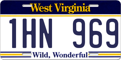 WV license plate 1HN969