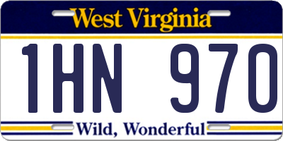 WV license plate 1HN970