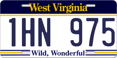 WV license plate 1HN975