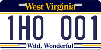 WV license plate 1HO001