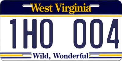 WV license plate 1HO004