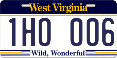 WV license plate 1HO006