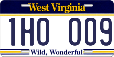 WV license plate 1HO009