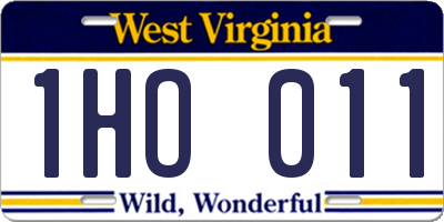 WV license plate 1HO011