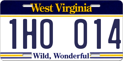 WV license plate 1HO014