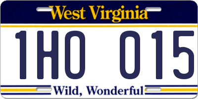WV license plate 1HO015
