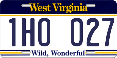 WV license plate 1HO027