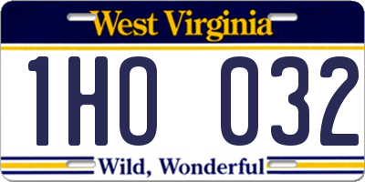 WV license plate 1HO032