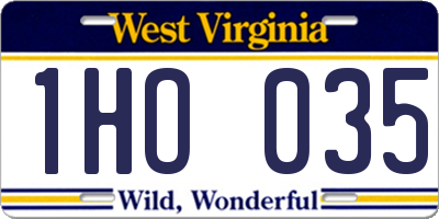 WV license plate 1HO035
