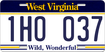 WV license plate 1HO037