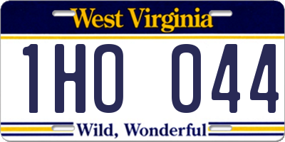 WV license plate 1HO044