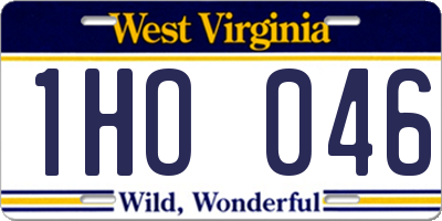 WV license plate 1HO046