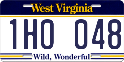WV license plate 1HO048