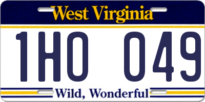 WV license plate 1HO049