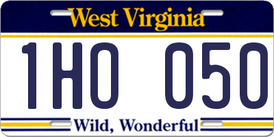 WV license plate 1HO050