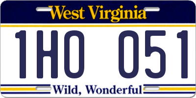 WV license plate 1HO051