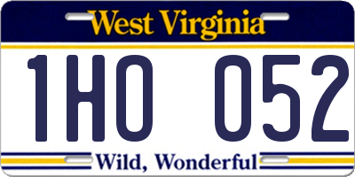 WV license plate 1HO052