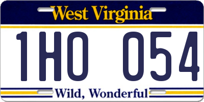 WV license plate 1HO054