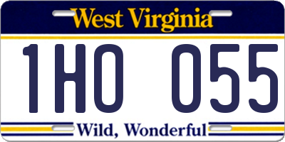 WV license plate 1HO055