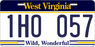 WV license plate 1HO057