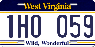 WV license plate 1HO059