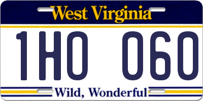 WV license plate 1HO060