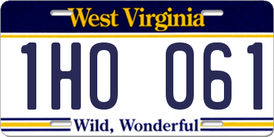 WV license plate 1HO061